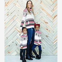 Family Matching Print Hooded Christmas Sweatshirt