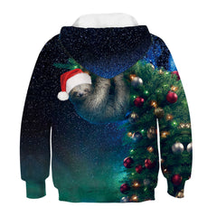 Kid Boy Girl Christmas Panda Digital Print Autumn Spring Hoodie