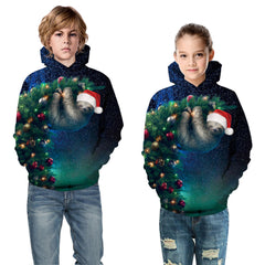 Kid Boy Girl Christmas Panda Digital Print Autumn Spring Hoodie