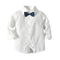 Gray Bow Striped Baby Boy Set 2 Pcs suits