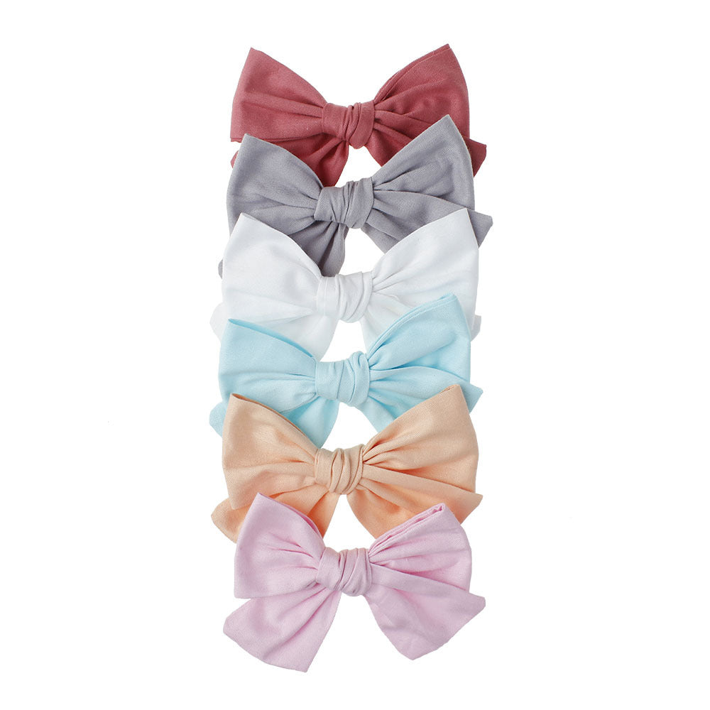 Baby Girl Cute Sequin Bow Crab Hair Clips Bezel Candy Hairpins Hair Accessories 6 Pcs