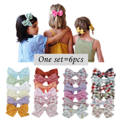 Baby Girl Cute Sequin Bow Crab Hair Clips Bezel Candy Hairpins Hair Accessories 6 Pcs