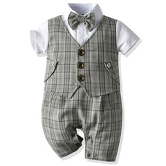 Baby Boy Summer Short Sleeve Gentleman Suits 2 Pcs Sets