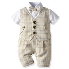 Baby Boy Summer Short Sleeve Gentleman Suits 2 Pcs Sets
