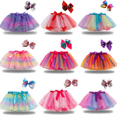 Kid Baby Girls Lining Send Bow Hairpin Fluffy Skirts