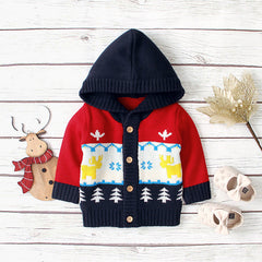 Ins Baby Hot Christmas Hooded Sweater Cartoon Coat
