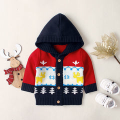 Ins Baby Hot Christmas Hooded Sweater Cartoon Coat