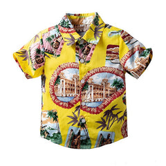 Kid Baby Boy Shorts Tide Hawaiian Short Sleeve Beach 2 Pcs Set