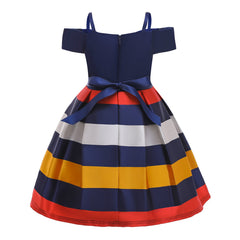 Kid Girl Princess Halter Belt Strapless Birthday Dress