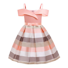 Kid Girl Princess Halter Belt Strapless Birthday Dress