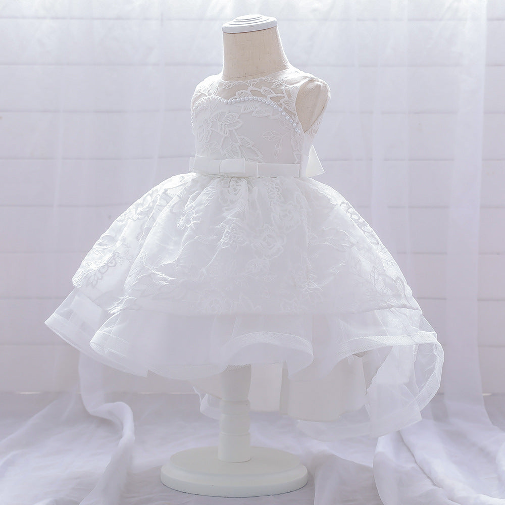Baby Girl Birthday Gift Embroidered Trailing Full Moon Dress