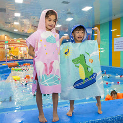 Kid Baby Bath Towel Beach Cotton Cartoon Dinosaur Microfiber Pajamas