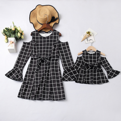 Family Matching Parent-Child Outfit Fashion Plaid Christmas Dress