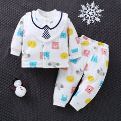 Baby Boy Girl Suit Clip Cotton-padded Infant 2 Pcs Sets