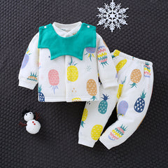 Baby Boy Girl Suit Clip Cotton-padded Infant 2 Pcs Sets