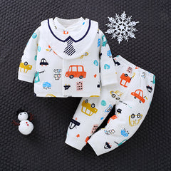 Baby Boy Girl Suit Clip Cotton-padded Infant 2 Pcs Sets