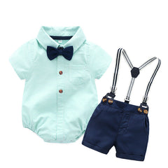 Baby Boy Gentleman Harley Summer Crawl Suit 2 Pcs Sets