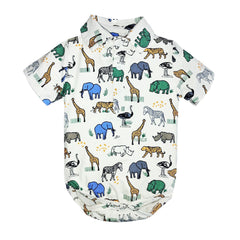 Baby Boy Gentleman Crawl Suit Animal Print 2 Pcs Sets