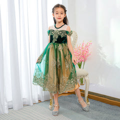 Kid Girl Off Shoulder Summer Frozen 2 Princess Dress