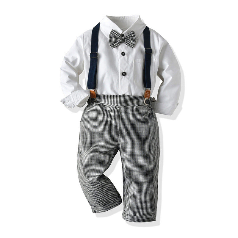 Baby Boy Set Long Sleeve Suspender 2 Pcs suits
