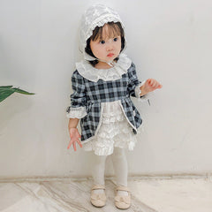 Girl Lolita Skirt Autumn Dress Court Wind Dress 3M-3Y
