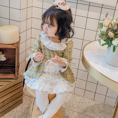 Girl Lolita Skirt Autumn Dress Court Wind Dress 3M-3Y
