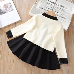 Kid Girl Autumn Winter Little Fragrant Knitwear Woolen 2 Pcs Sets