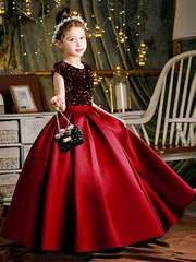 Kid Girl Sparkly Crew Neck Party Spring Summer Dresses