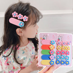 Baby Girl Cute Acrylic Cartoon Flower Ornament Hairband Clips 5 Packs