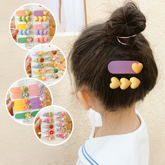 Baby Girl Cute Acrylic Cartoon Flower Ornament Hairband Clips 5 Packs