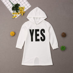 Autumn Causal Kids Girls Letter Print Sweatshirt Dress