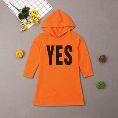 Autumn Causal Kids Girls Letter Print Sweatshirt Dress