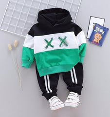 Kids Boys Spring Autumn Cotton Tracksuits Striped Tops+Bottoms 2 Pcs 1-4Y