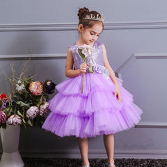 Kid Girl Ceremonies Wedding Party Birthday Gown Tutu Dress