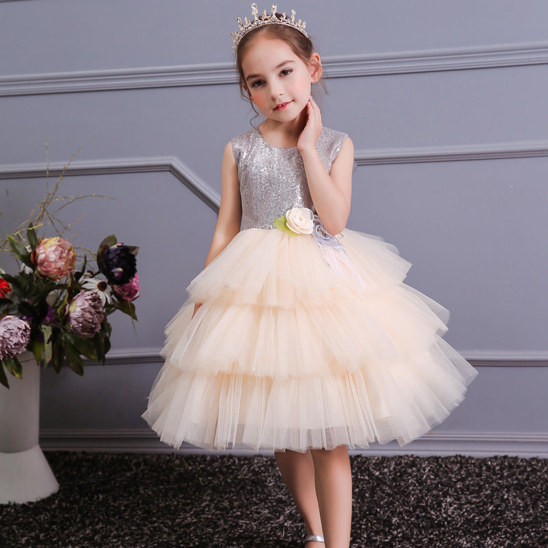 Kid Girl Ceremonies Wedding Party Birthday Gown Tutu Dress