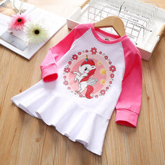 Girls Cute Unicorn Cartoon Casual Floral Cotton Shirts 2-6 Years