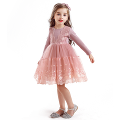 Autumn Winter Girls Princess Flower Ball Gown Party Dresses