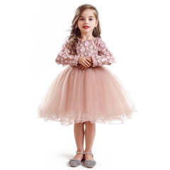 Autumn Winter Girls Princess Flower Ball Gown Party Dresses