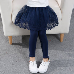 Girls Cotton Leggings Skirt-pants Slim Trousers