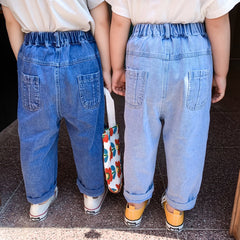 New Arrival Girls Boys Fashin Denim Pants