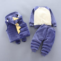 Baby Clothing Sets Casual Winter Cartoon Thick Warm 3Pcs Outfits