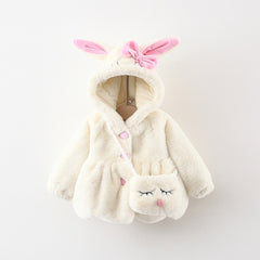 Winter Girls Warm Velvet Faux Fur Jacket Hooded Thicken Coat