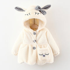 Winter Girls Warm Velvet Faux Fur Jacket Hooded Thicken Coat