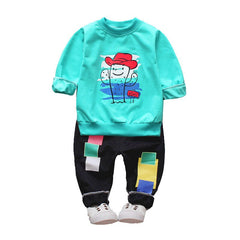 Boys Spring Autumn Tops+Bottoms Suit 2 Pcs Set 1-5 Years