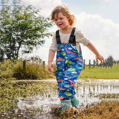 Boys Girls Rain Waterproof Jumpsuit Sport Bib Overalls Pants