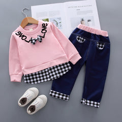 Baby Boy Girl Suit Fashionable Long Sleeve Ripped Sets 2 Pcs