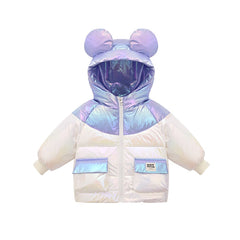 Winter Lightweight Down Jacket Boys Girls White  Bright Warm Coats