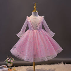 Kid Girl Christmas Performance Sequin Starry Sky New Dresses