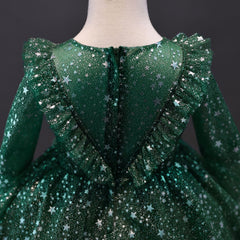 Kid Girl Christmas Performance Sequin Starry Sky New Dresses