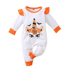 0-24M Baby One-piece Harley Long-sleeved Halloween Rompers